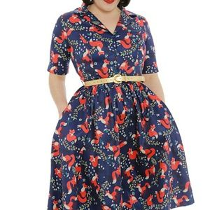 Lindy Bop Retro Fox Plus Size Dress